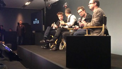 Rob, Guy and David watching clip 2 at The Rover Q&A in Apple store, London.