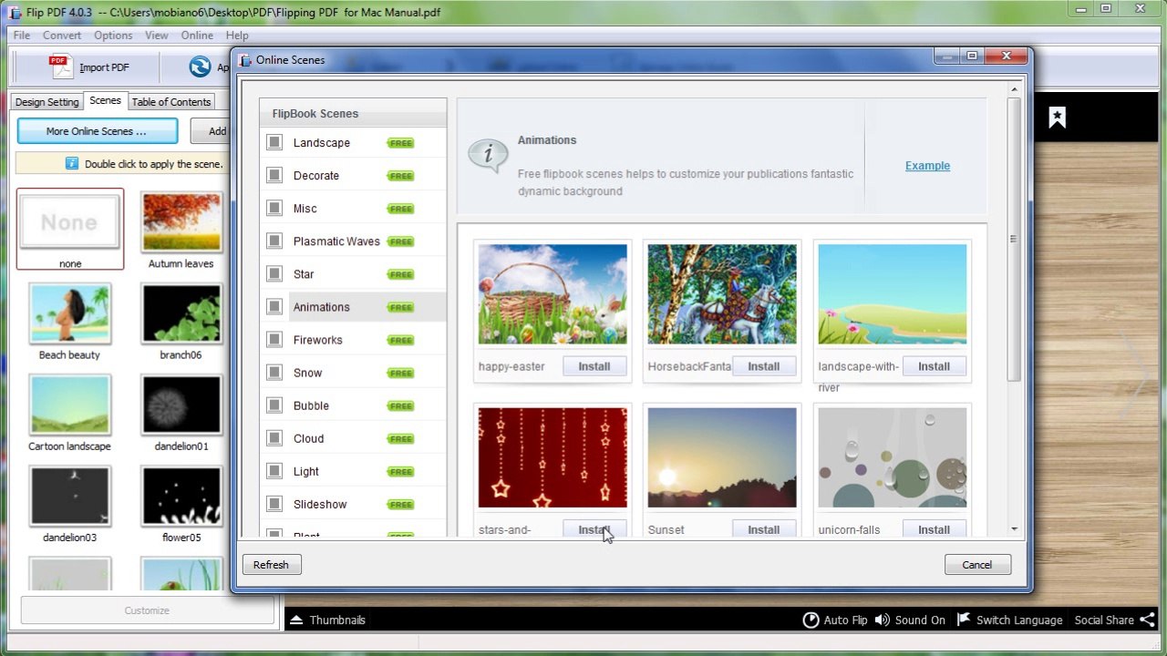 How to get more online flash scenes when you are using A-PDF Flip Book Maker