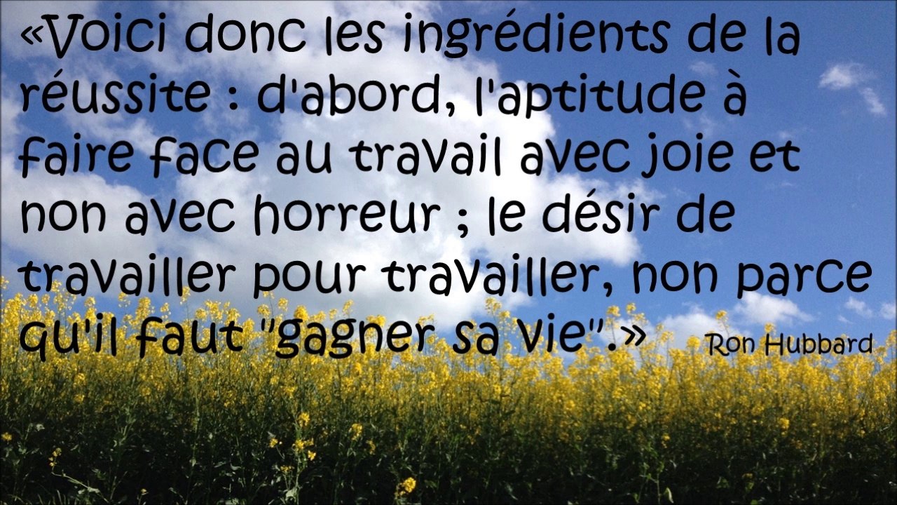 Diaporama de citations sur le travail, de Ron Hubbard