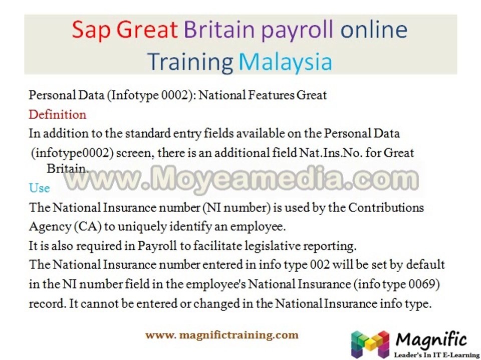 Sap Great Britain payroll online training in mumbai