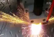 CNC plasma cutting machine work on steel for cutting video