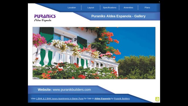 Puraniks Aldea Espanola : Properties in Baner Pune