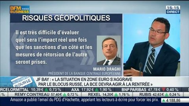 La situation en zone euro s'aggrave par le blocus russe , Jean-François Bay, dans Intégrale Bourse - 11/08