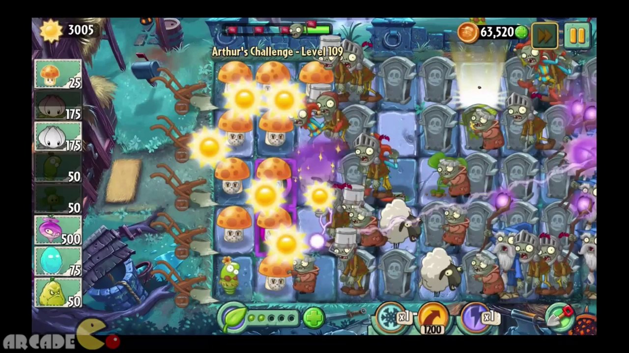 Plants Vs Zombies 2 Dark Ages  Wizard Zombies Killer IS HERE Arthur's Challenge Level 110