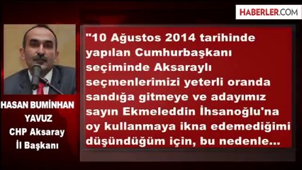CHP Aksaray İl Başkanı Yavuz, İstifa Etti