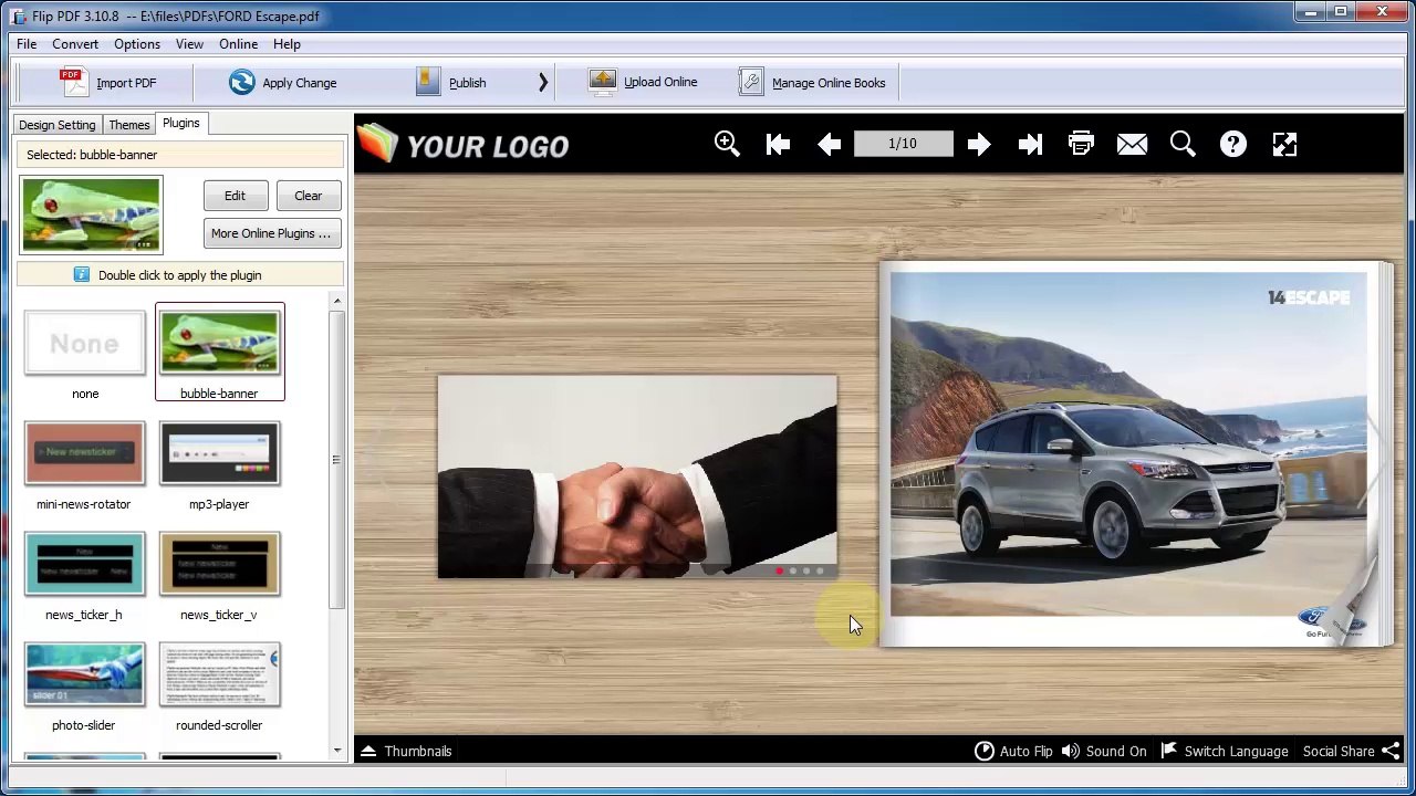 How to embed a plugin to enrich your digital magazine by using A-PDF FlipBook Maker?