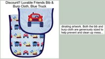 Luvable Friends Bib & Burp Cloth, Blue Truck Review