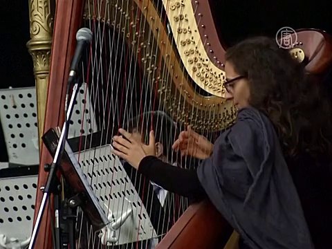 Симфонический оркестр выступил на мосту