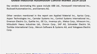 Global Industrial Automation Control Market 2014-2018