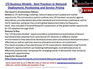 LTE Business Models - Best Practices in Network Deployment, Positioning & Service Pricing
