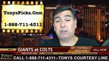 Indianapolis Colts vs. New York Giants Pick Prediction NFL Preseason Pro Football Odds Preview 8-16-2014