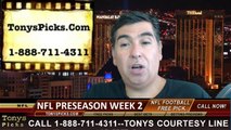 NFL Preseason TV Games Picks Predictions Betting Odds Week 2 Selections 2014