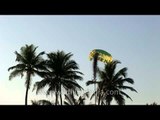 Para-sailing over the palm trees and sandy beaches of Goa