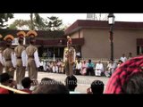 Crowd cheer the Indian Army men - Wagah border