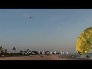Paragliding on the beach of Goa