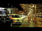 Passenger arrivals with Mahindra Scorpio battling cars at T3 IGI airport for curb space