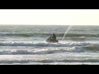 Water scooter ride on a Goa beach