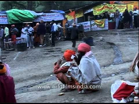 Sadhus resting at Chandanwari base camp : Amarnath Yatra