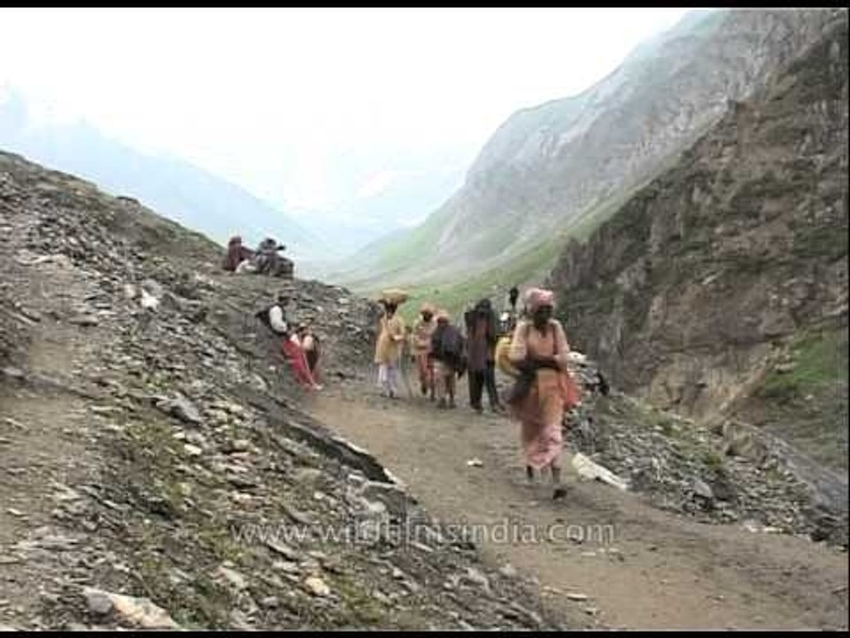 Pilgrims on way to Amarnath as the annual yatra...