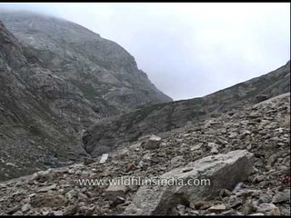 View of holy Amarnath cave as seen from outside