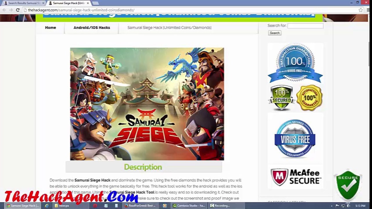 Download Samurai Siege Hack [Unlimited Coins/Diamonds] Android iOS Updated Aug. 2014