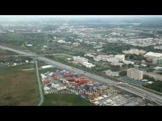 Bird's eye view of Bangkok city