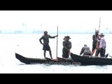 Local men fishing on Lake Vembanad - Kerala