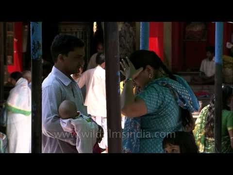 Devotees at Kalighat Kali Temple in Kolkata