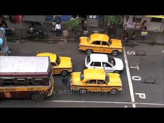 Kolkata's iconic yellow Hindustan Ambassador taxi-cabs