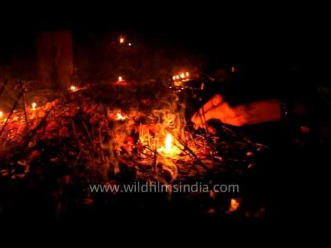 Incense sticks and candles offered to the Djinns