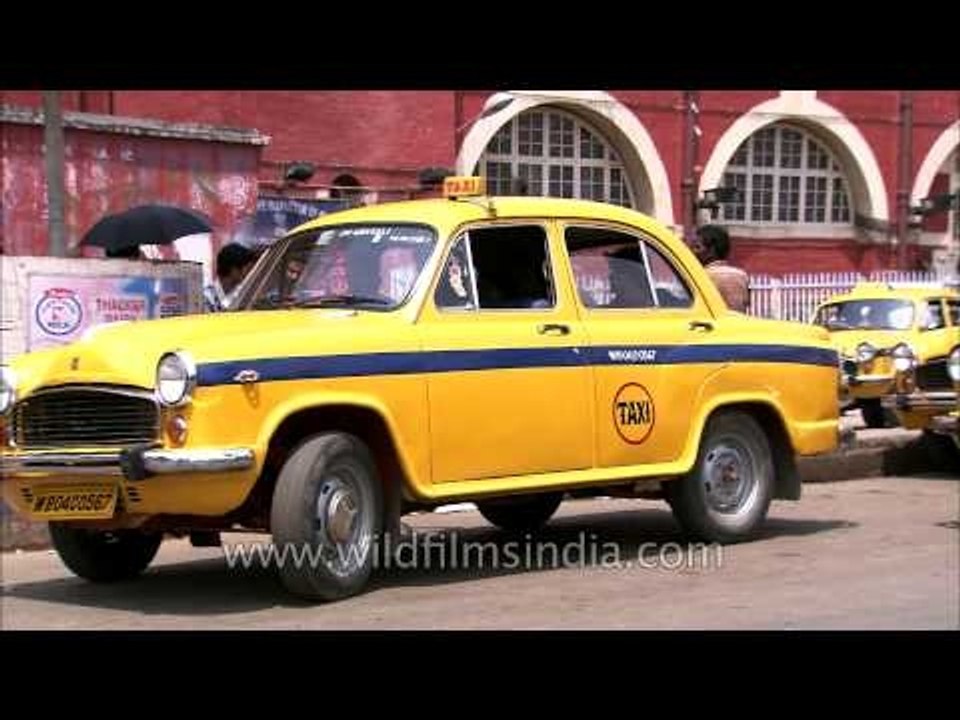 Iconic yellow taxi-cabs of Kolkata - Howrah