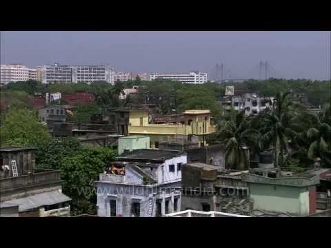 Aerial view of Kolkata city, West Bengal