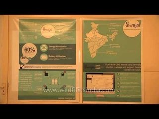 Posters in Swajal office show statistics on water problems in India