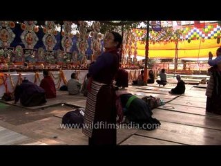 Monks chanting mantras during Kalachakra - Bodhgaya