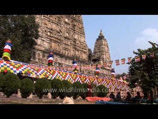 Mahabodhi Temple decorated for Kalachakra