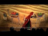 Rajasthani woman presents folk dance of Rajasthan