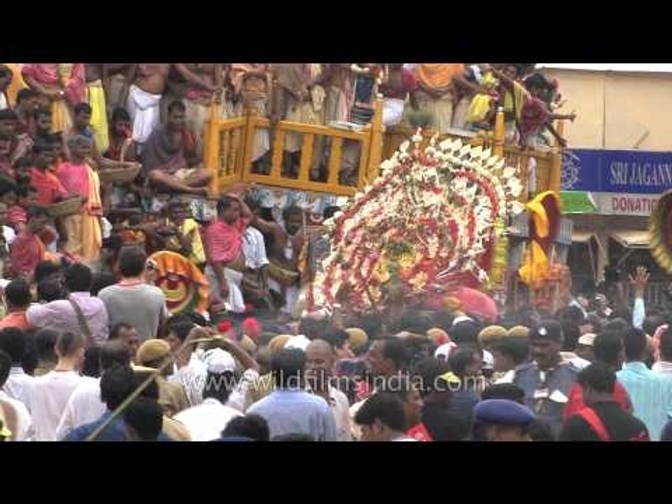 Holy Rath Yatra procession in Puri