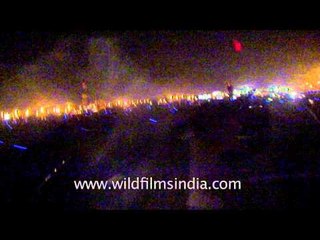 Aerial view of Delhi airport at night