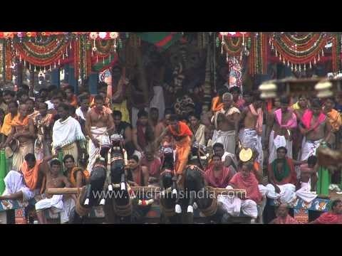 Rath yatra procession with the participation of thousands of devotees