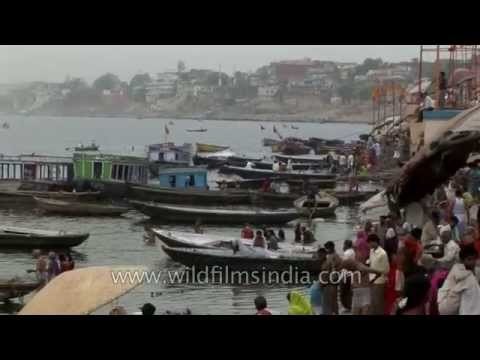 Devotees on Varanasi ghat - Uttar Pradesh