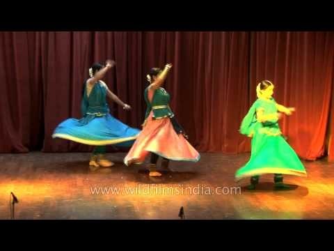 Kathak performance by a trio of Indian classical dancers