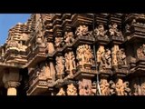 Intricate carvings on the walls of Khajuraho Temple - Madhya Pradesh