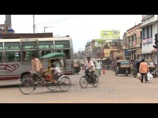 Busy street during rush hour in Cuttack, India