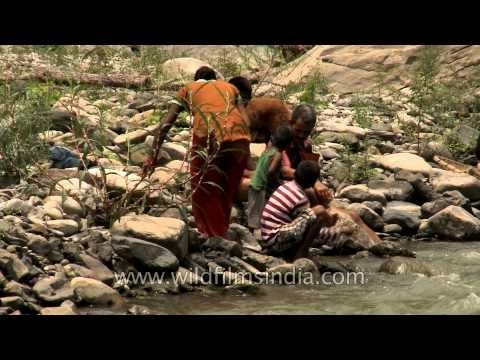 Participants wait for the Maund mela to start