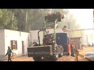 Loading silage for Cattle feeding at Adayana Dairy, Punjab