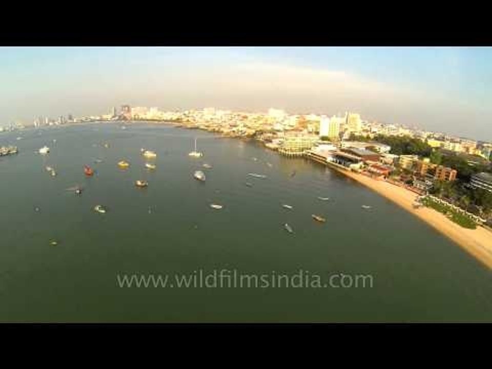 Aerial view of Pattaya Bay, Thailand