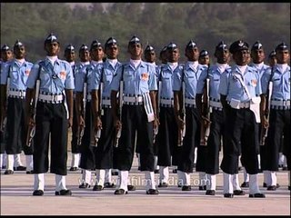 Indian Airforce men with IAF flag