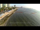 Flying over Pattaya beaches in Thailand