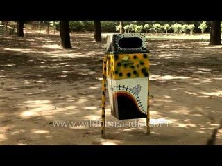 Painted dust bin in Lodhi Garden
