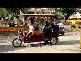 E-rickshaws on city roads without license or number plates